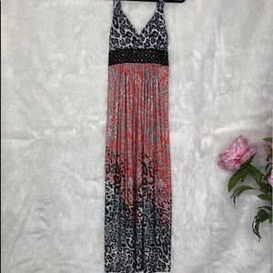 Studio West Apparel Maxi Summer Dress Leopard Sm